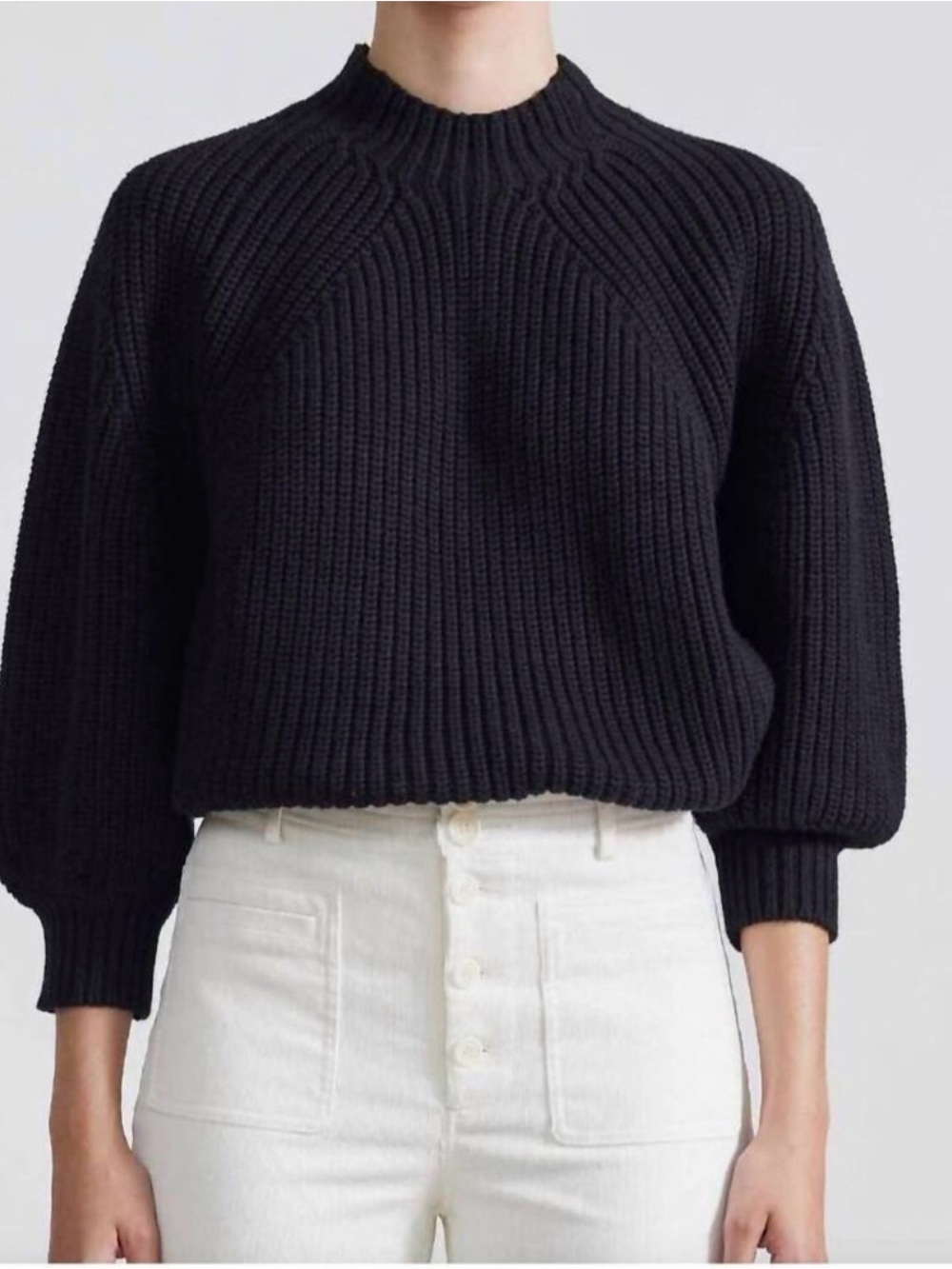 Apiece Apart Black Cropped Sweater xs